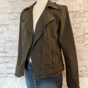 Liverpool denim stretch moto jacket